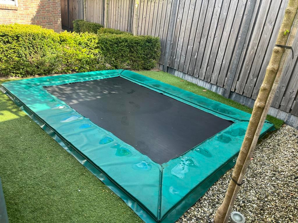 Elfje Hawai trampoline 350x220 rechthoekig inground, Ophalen, Gebruikt