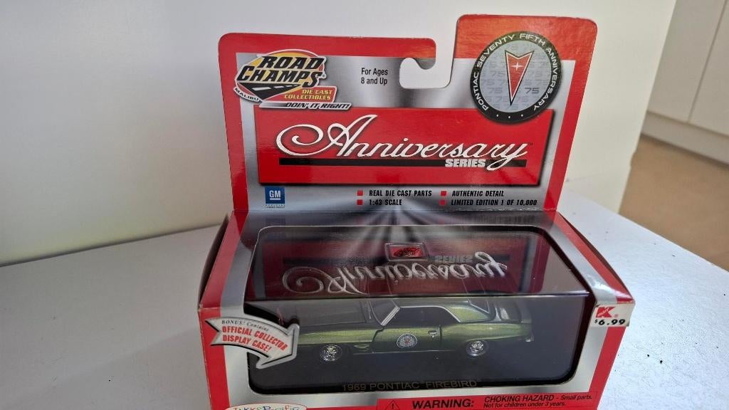1 43 Pontiac Firebird 1969 Road Champs, Hobby en Vrije tijd, Modelauto's | 1:43, Ophalen of Verzenden, Zo goed als nieuw, Auto