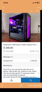 Gaming PC: AMD Ryzen 5 2600, Radeon RX 580 - Ruilen/€300, Computers en Software, Desktop Pc's, Gebruikt, HDD, Verzenden, Gaming