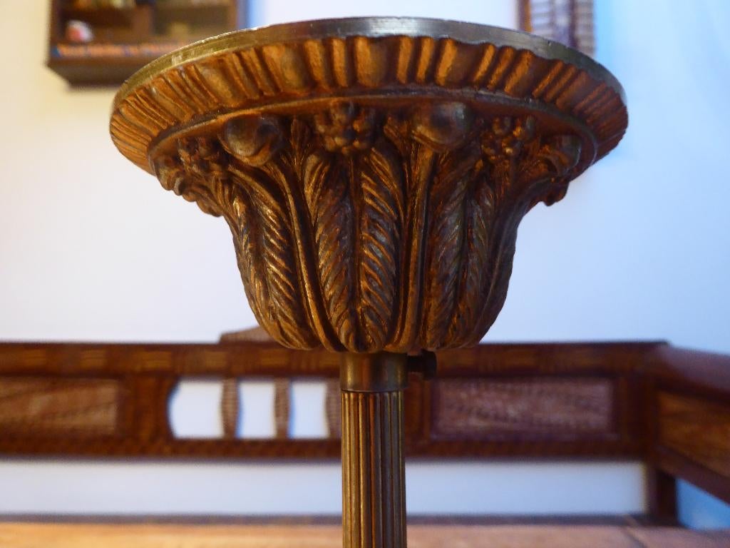 Art deco lampje, messing en glas, Antiek en Kunst, Ophalen of Verzenden