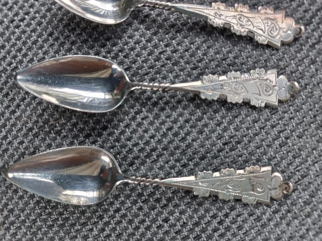 Antieke zilveren lepeltjes - Set van 6 in goede staat, Antiek en Kunst, Antiek | Goud en Zilver, Ophalen of Verzenden, Zilver