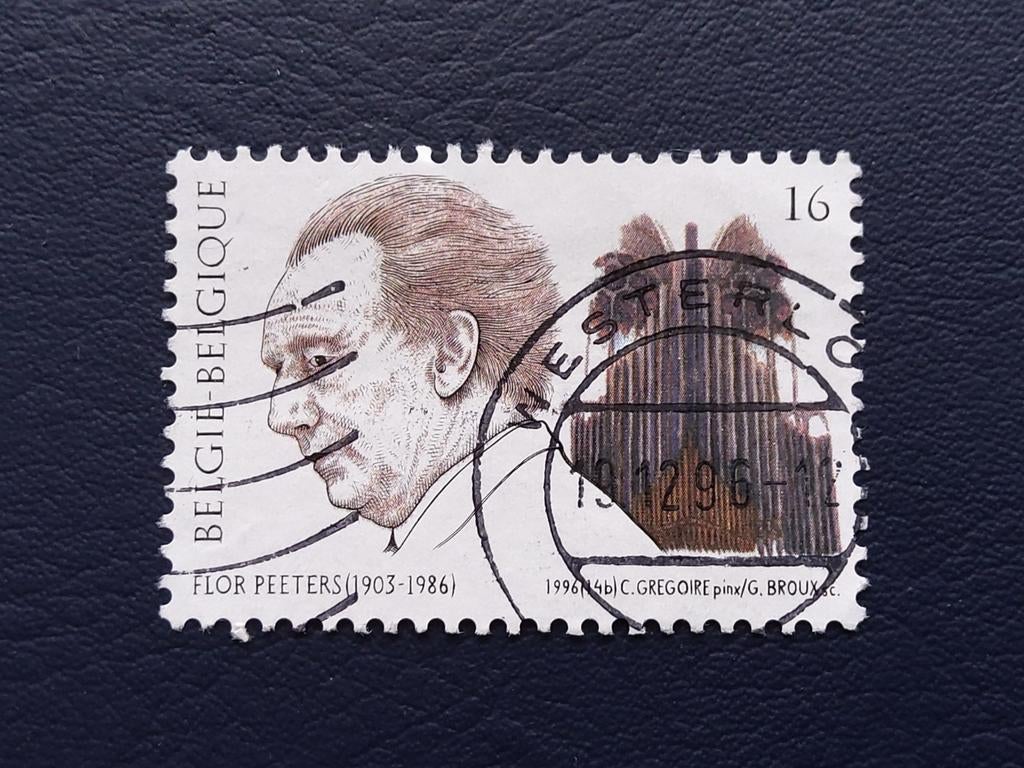 Belgische postzegel Flor Peeters (1903-1986) gestempeld, Met stempel, Frankeerzegel, Ophalen of Verzenden, Gestempeld