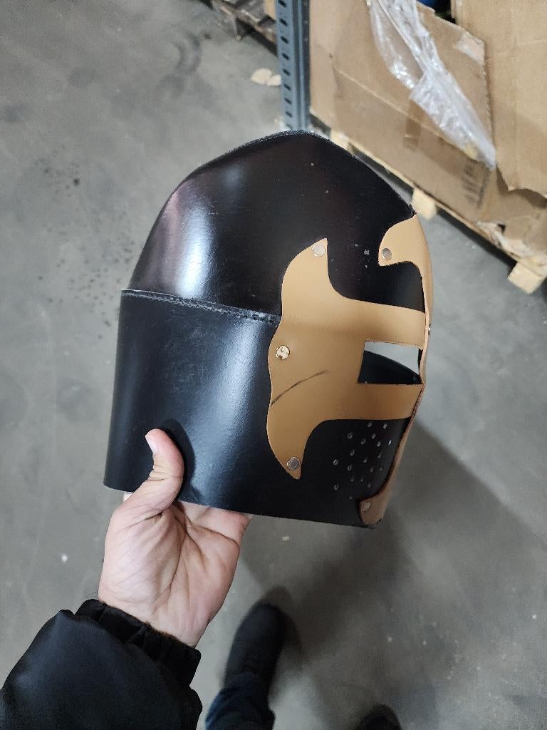 Lederen Tempelier Helm - Handgemaakte Crusader Helm 100 pcs, Ophalen of Verzenden, Nieuw