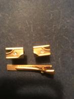 goudkleurige manchetknopen en dasspeld, Ophalen of Verzenden, Nieuw