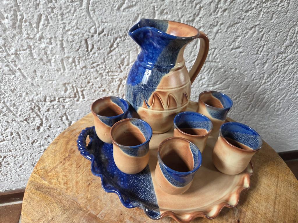 Rhodos Kan, Kopjes en Schaal - Handgemaakt Keramiek, Ophalen of Verzenden