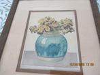 Frans Everbag Muurbloemen, Antiek en Kunst, Kunst | Etsen en Gravures, Ets, Flora en Fauna, 1900 - 1949, Ingelijst