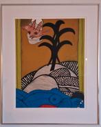 Corneille '89 Litho 24/300 Femme Bleue, oiseau et palmier., Ophalen