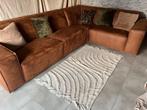 Luxe stijlvolle industriële Hoekbank Montel cognac, Ophalen of Verzenden, Zo goed als nieuw, Leer