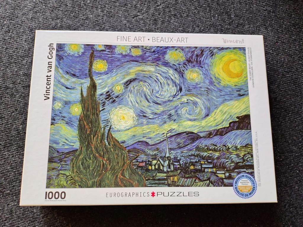 Eurographics Vincent van Gogh De Sterrennacht puzzel, Kinderen en Baby's, Ophalen of Verzenden, Meer dan 50 stukjes, Gebruikt