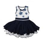 Lofff Jurkje Jurk Feestjurk Klassiek Donkerblauw Wit Mt. 140, Meisje, Nieuw, Ophalen of Verzenden, Lofff