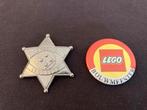 Lego Legoland Sheriff Badge + Lego Bouwmeester Button Uniek, Ophalen, Gebruikt, Complete set, Lego