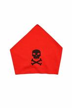 Rode piraten bandana met doodshoofd, Ophalen of Verzenden, Zo goed als nieuw, 134 t/m 140, Jongen of Meisje