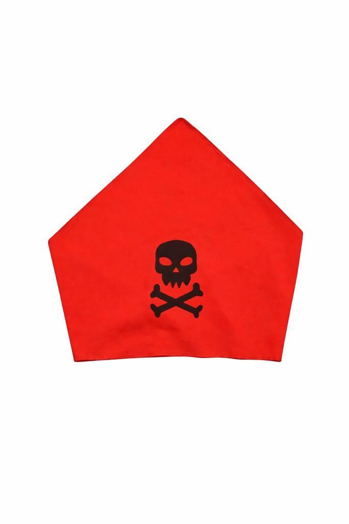 Rode piraten bandana met doodshoofd, Kinderen en Baby's, Carnavalskleding en Verkleedspullen, Zo goed als nieuw, Jongen of Meisje