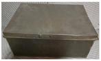 Groot oud metalen industriële kist blik, Antiek en Kunst, Ophalen of Verzenden