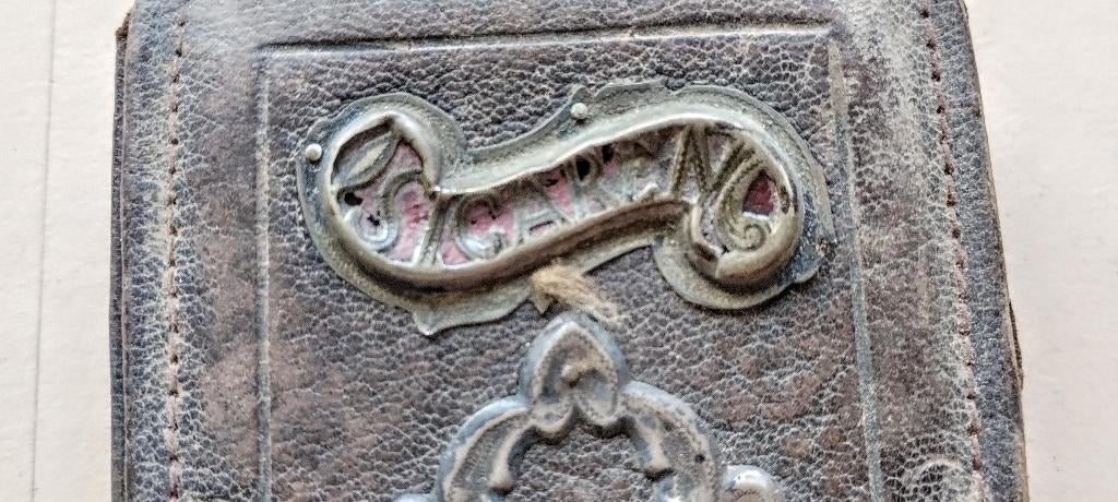 Lederen sigarenkoker met zilver beslag, Ophalen of Verzenden
