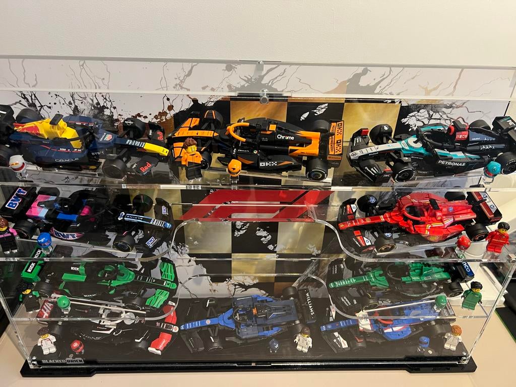 Lego F1 Speed Champions complete set met displaykast, Kinderen en Baby's, Speelgoed | Bouwstenen, Ophalen, Zo goed als nieuw