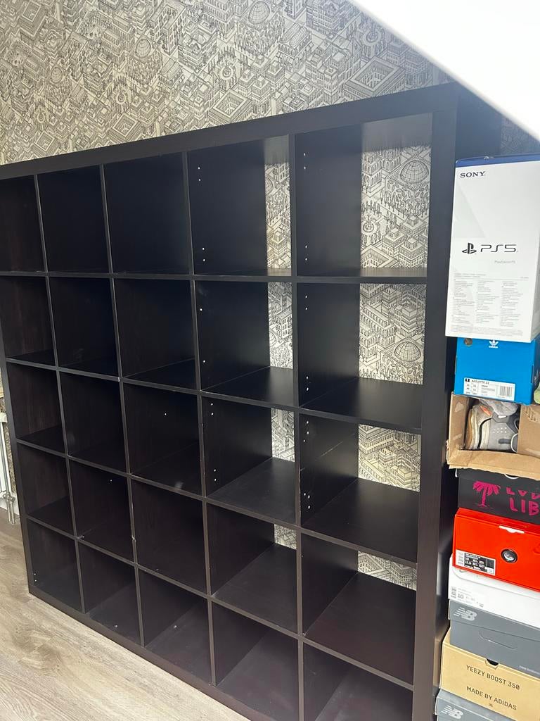 Ikea Kallax 5x5 kast met vitrinedeur inzet, Ophalen of Verzenden, Gebruikt