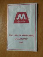 suikerzakje N.V. Lak- en verffabriek "Macostan" EDE, Ophalen of Verzenden