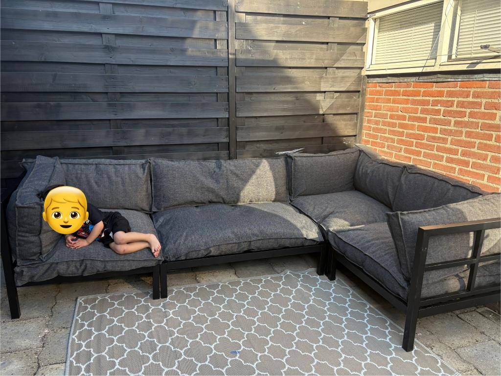 Loungebank, Tuin en Terras, Tuinsets en Loungesets, Ophalen, 4 zitplaatsen, Aluminium, Zo goed als nieuw