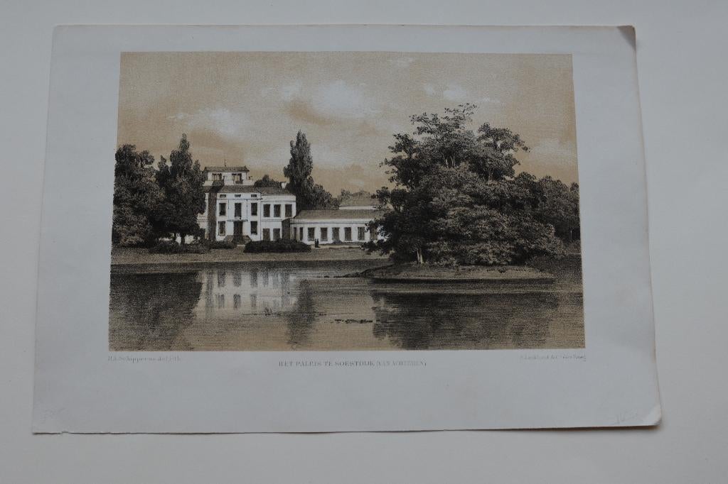 SOESTDIJK TUIN ACHTERZIJDE PALEIS Litho P.A. Schipperus GC01, Verzenden