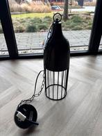 Zwarte hanglamp met metalen frame, Ophalen of Verzenden, Zo goed als nieuw, Metaal, Modern