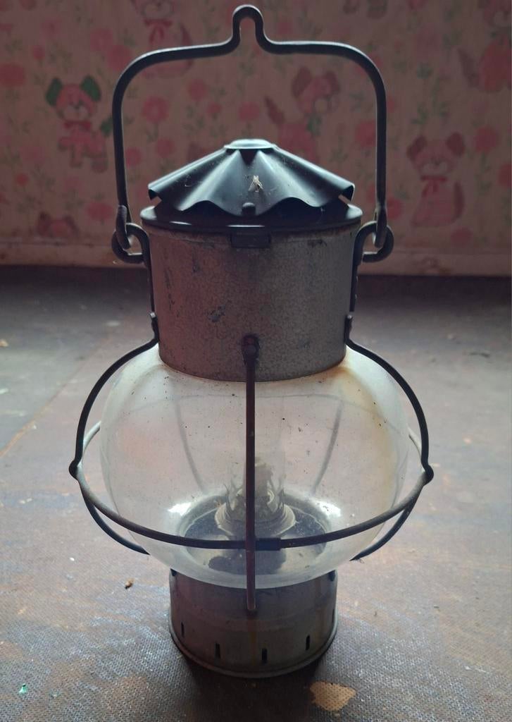 Vintage bol lantaarn, petroleum, Ophalen of Verzenden