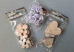Decoratie set: houten hartjes, bloemen & lila foam roosjes, Verzenden, Nieuw, Materiaal