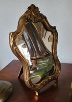 Franse kaptafel spiegel H 30 cm. in barokke lijst, Antiek en Kunst, Antiek | Spiegels, Ophalen of Verzenden, Overige vormen, Minder dan 50 cm