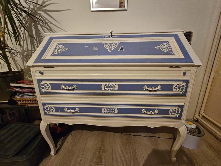 Opgeknapte secretaire bureau met lades en opbergvakken, Huis en Inrichting, Kasten | Secretaires, Gebruikt, Ophalen