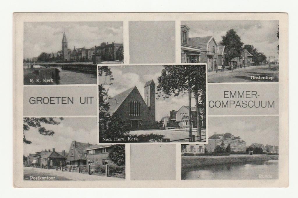 Emmer-Compascuum - groeten uit, Ophalen of Verzenden, 1940 tot 1960, Ongelopen, Drenthe