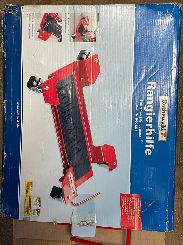 Rothewald Rangeerhulp voor motoren tot 250kg met middenbok, Ophalen of Verzenden, Gebruikt