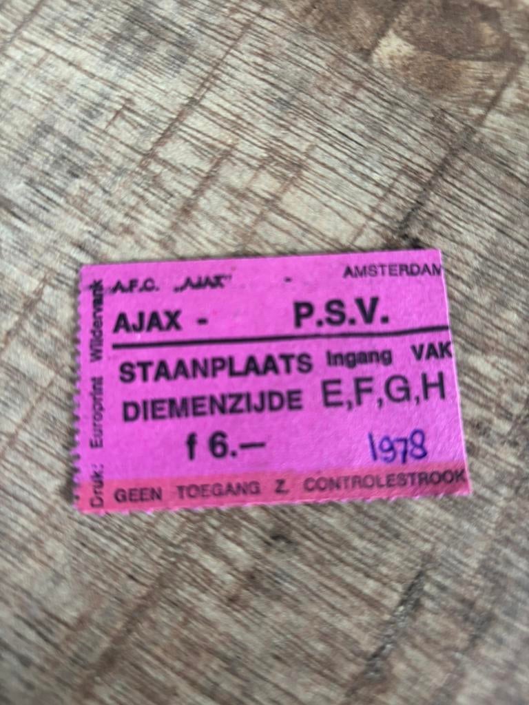 Ajax - PSV ticket 1978, Ophalen of Verzenden, Ajax, Overige typen