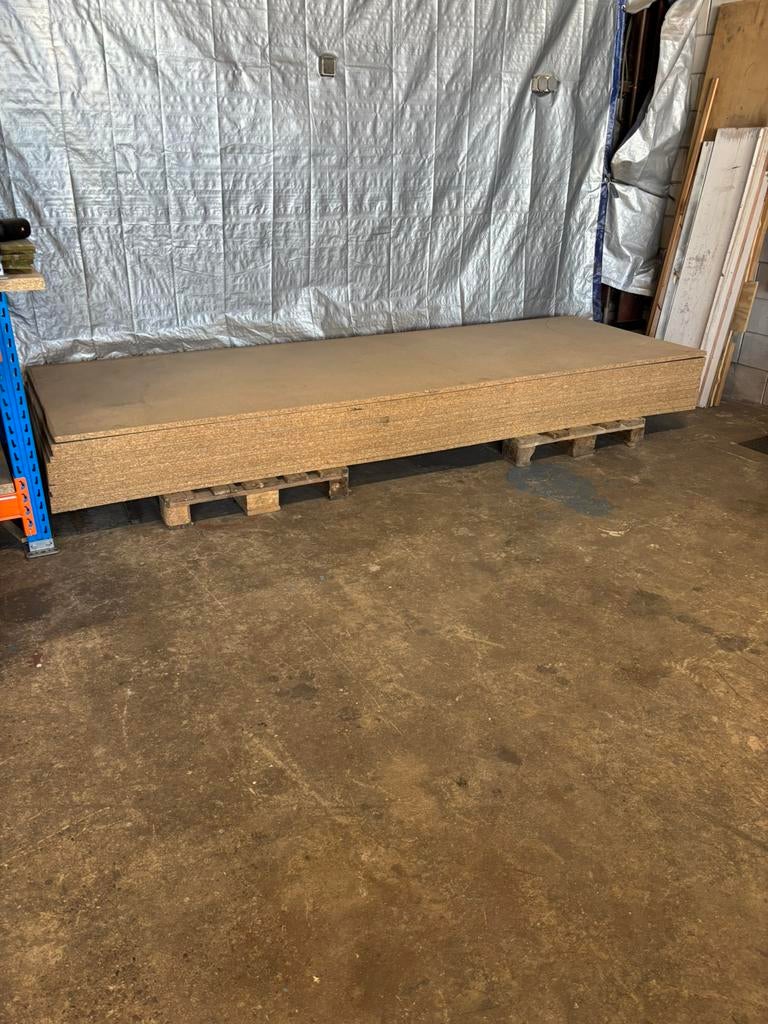 13x spaanplaat 22mm 326x109cm spaanplaten / houten platen, Ophalen, Gebruikt, Minder dan 25 mm, Overige typen