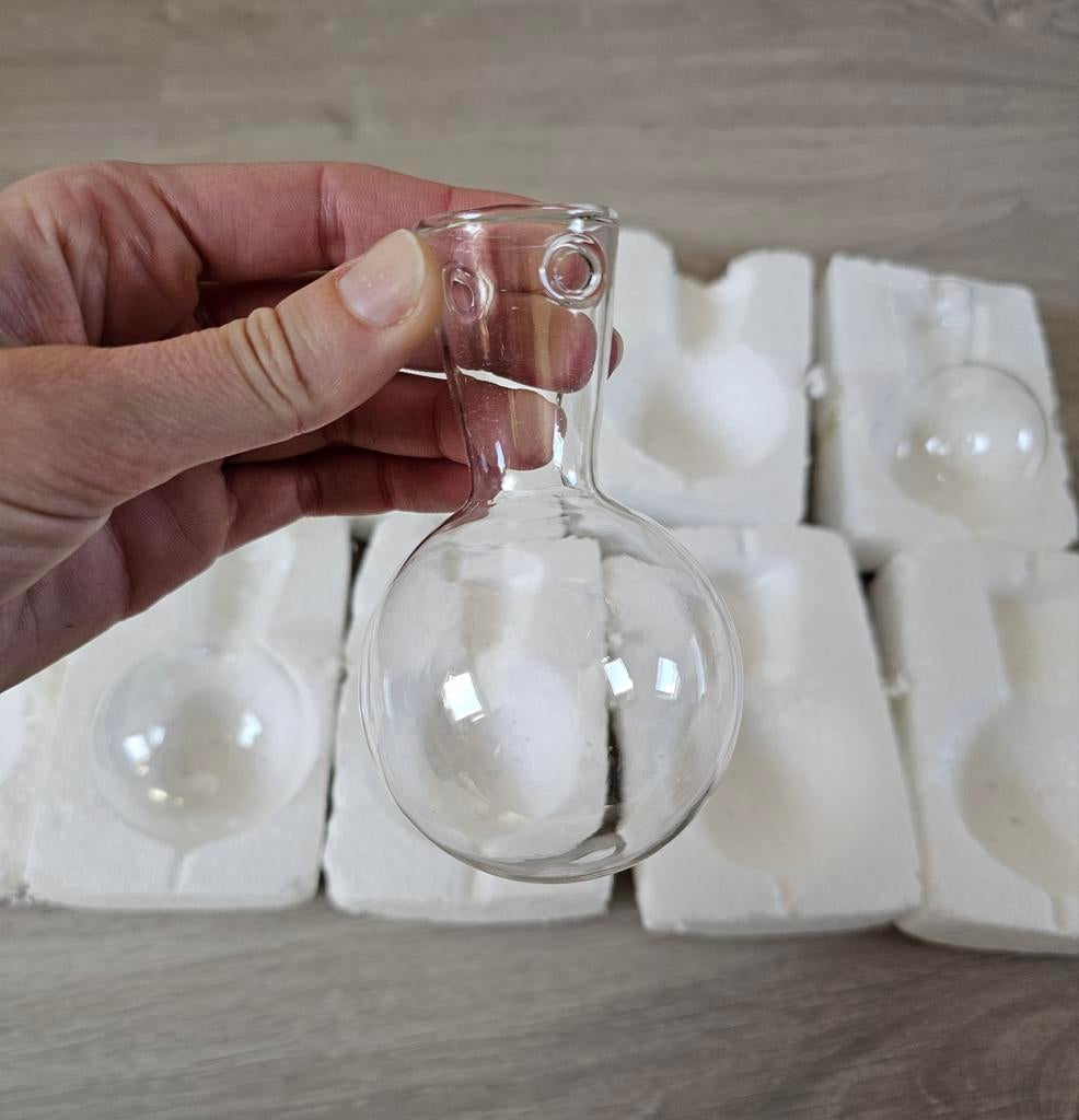 6 Glazen vaasjes bruiloft - Decoratieve Mini Vaasjes, Ophalen, Overige kleuren, Nieuw, Glas