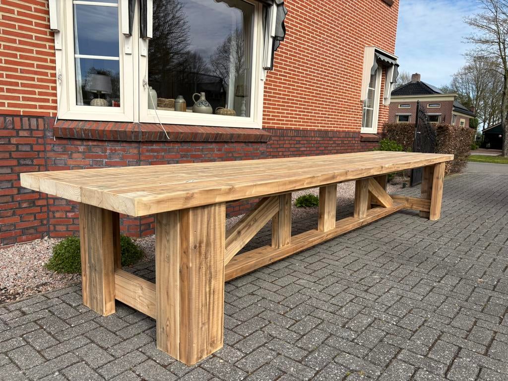 Zeer grote boeren stamtafel, 200 cm of meer, Zo goed als nieuw, Rechthoekig, 50 tot 100 cm