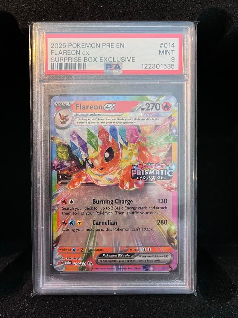 Flareon ex Pokémon kaart PSA 9 Mint, Ophalen of Verzenden, Nieuw, Losse kaart, Foil