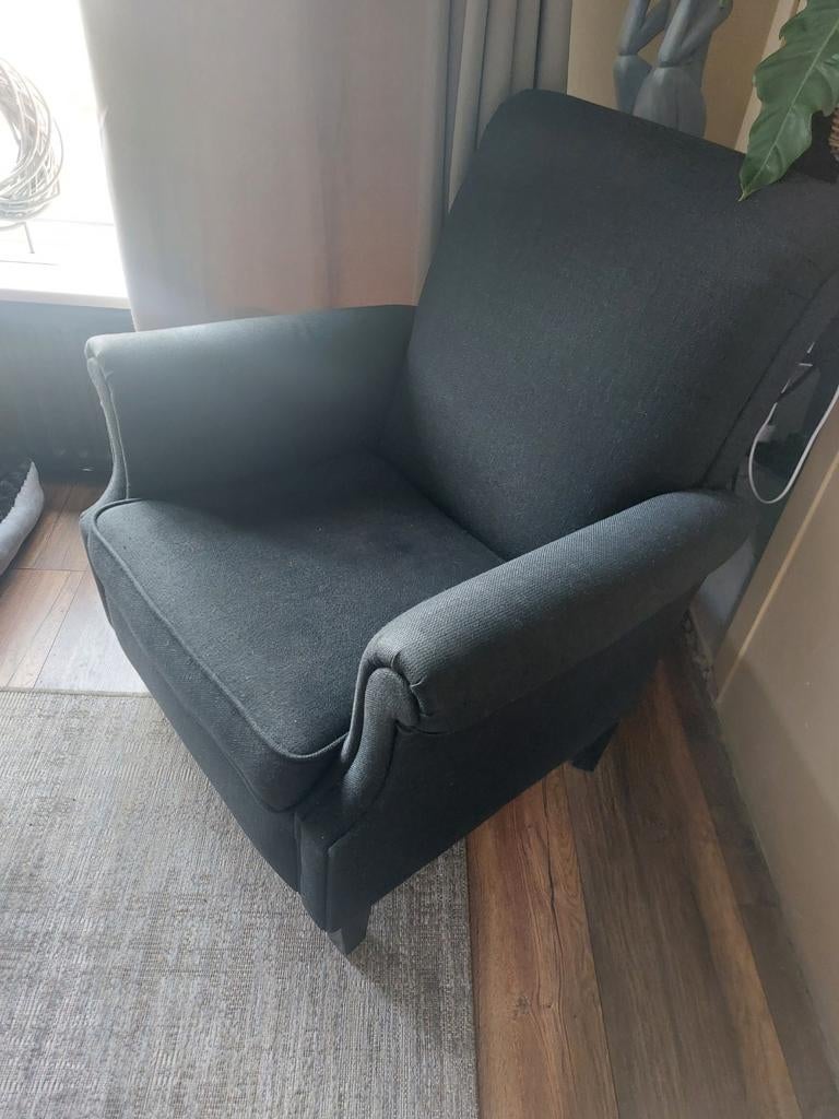 Fauteul  zwart., Ophalen, Gebruikt