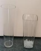Vintage vazen conisch en vierkant glas VANAF 10,00, Overige kleuren, 50 tot 75 cm, Ophalen of Verzenden, Glas