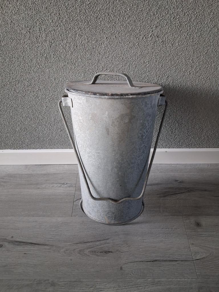 Oude zinken blusemmer / zinken emmer, Antiek en Kunst, Ophalen of Verzenden
