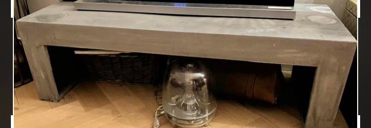 Side table tv meubel laag bankje 130 x 45cm betonlook ciré, Ophalen, Gebruikt, Grijs