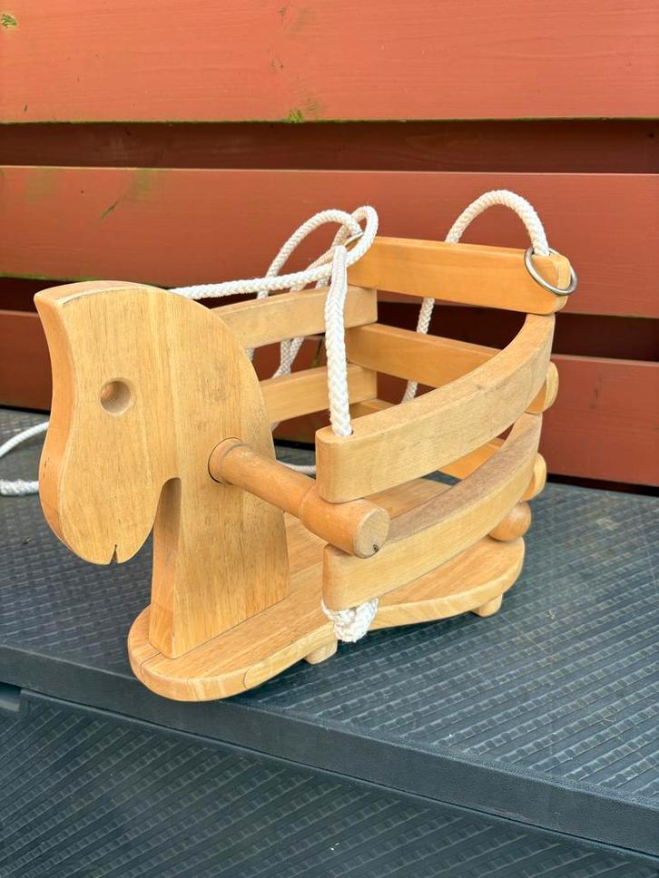Houten Kinderschommel Paardje, Kinderen en Baby's, Speelgoed | Buiten | Speeltoestellen, Gebruikt, Schommel, Ophalen