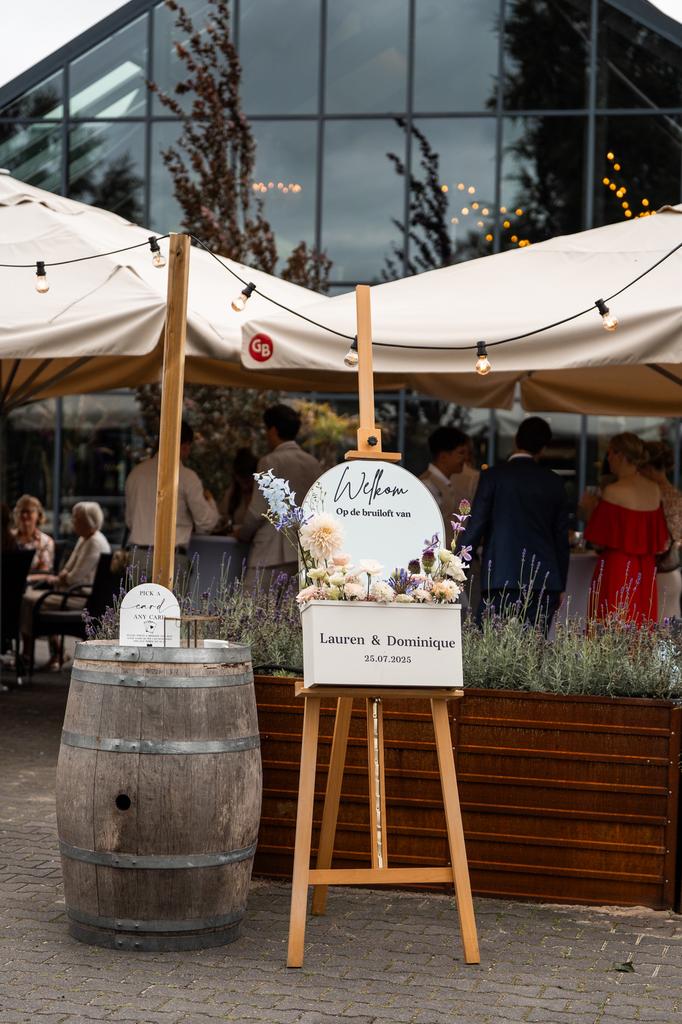 Bruiloft decoratie, aankleding, welkomstbord, zuilen,, Ophalen, Zo goed als nieuw, Versiering, Geboorte of Huwelijk