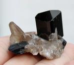 ROOKKWARTS en zwarte TOERMALIJN uit Erongo in NAMIBIE, Ophalen of Verzenden, Mineraal