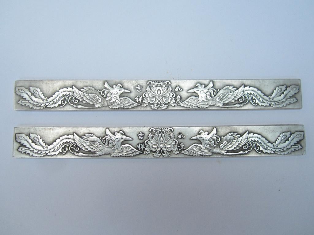 Antieke presse- papier set tibet zilver ( miao zilver) #9666, Ophalen of Verzenden