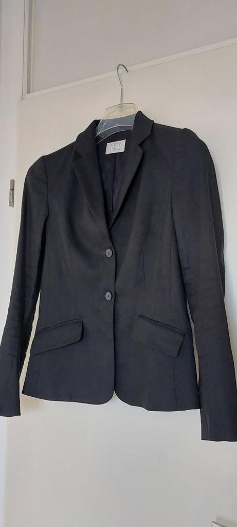 Dames Blazer Colbert,maat 36,linnen,zwart,SEY studio=Purdey, Ophalen of Verzenden, Zo goed als nieuw, Maat 36 (S), Zwart