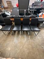 Rolf benz 620 stoelen 8 stuks, Ophalen, Gebruikt, Zwart, Leer