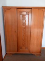 Vintage Linnenkast met Snijwerk - Massief Hout, Ophalen, Met deur(en), Gebruikt, 100 tot 150 cm