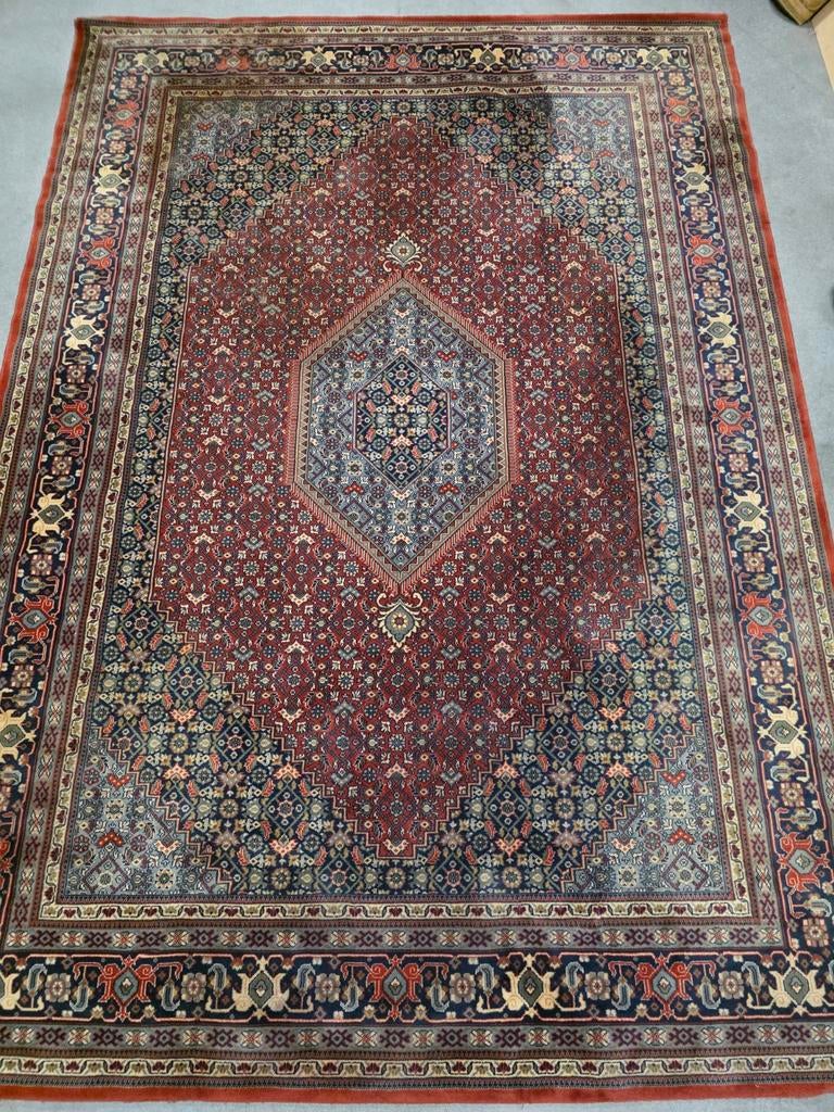 350x250 Rood Blauw Machinaal Tapijt Wol Groot Kleed Bidjar, Crème, Gebruikt, Na, Na