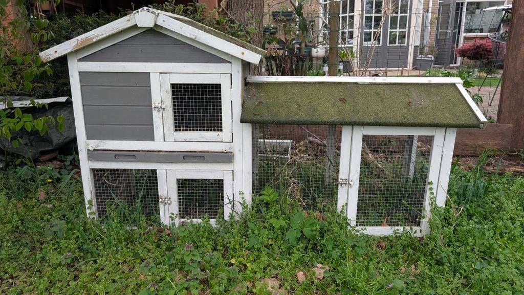 konijnenhok Avoriaz met ren (147x53x85 cm), Groot, 3 tot 5 jaar