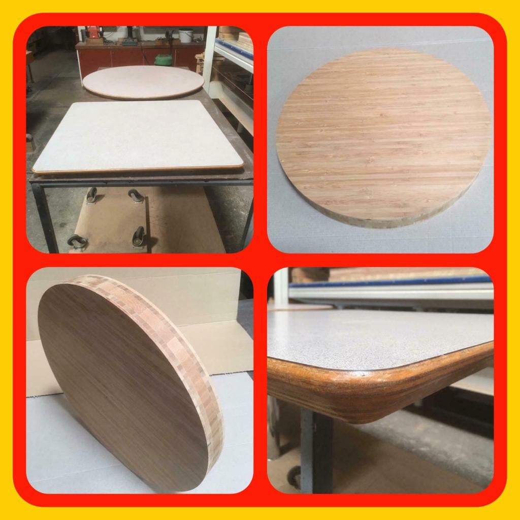 036. Bamboe  en Kunststof Tafel bladen 40 mm dik M, Ophalen